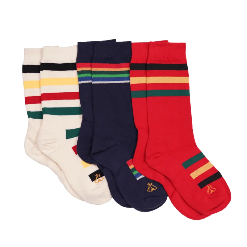 Pendleton Kids National Park Striped Crew 3-Pack Socks
