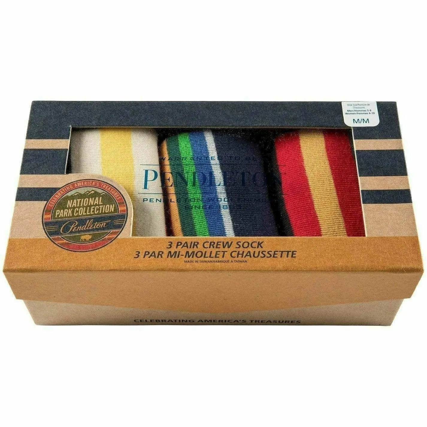 Pendleton Kids National Park Striped Crew 3-Pack Socks