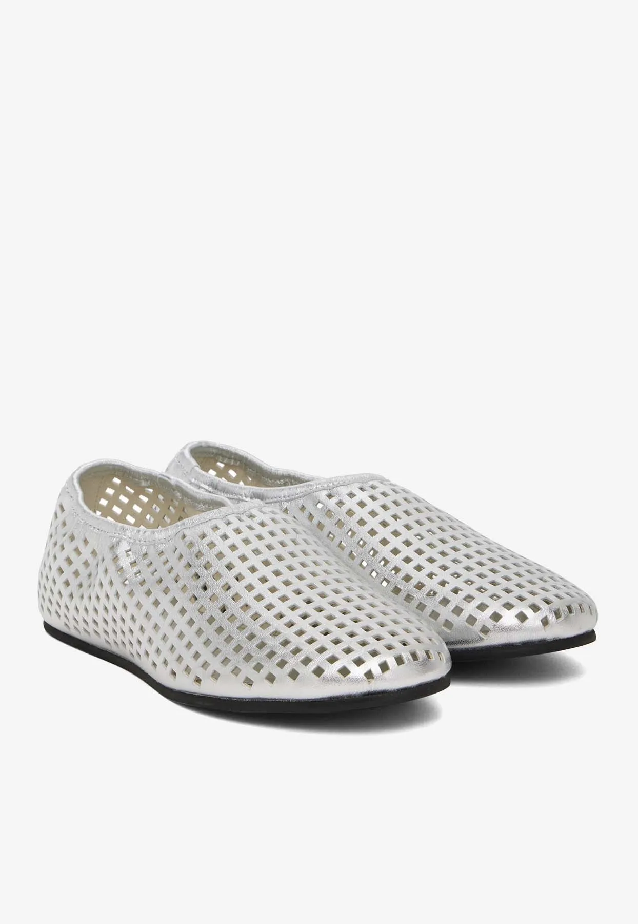 Perforated Leather Ballet Flats