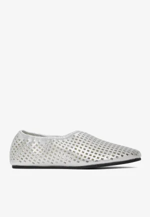 Perforated Leather Ballet Flats