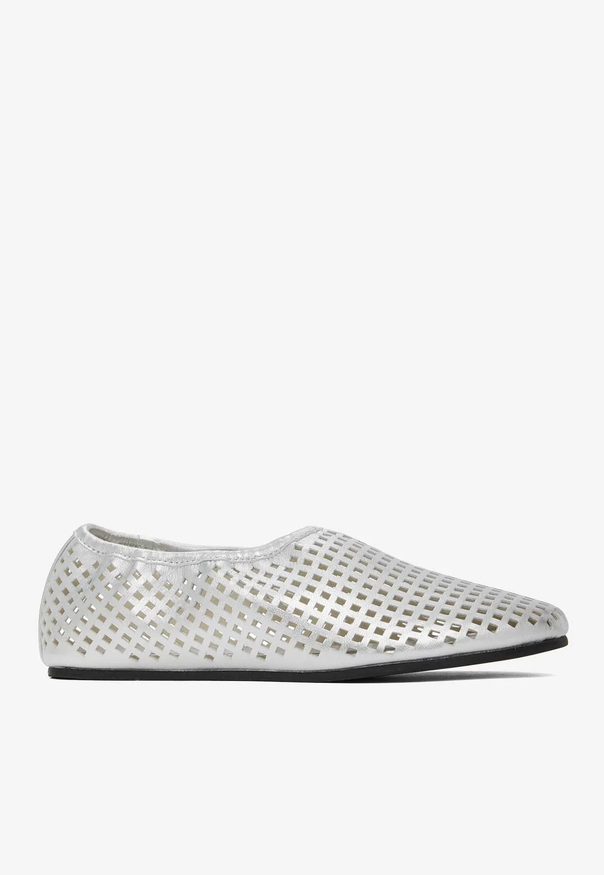 Perforated Leather Ballet Flats