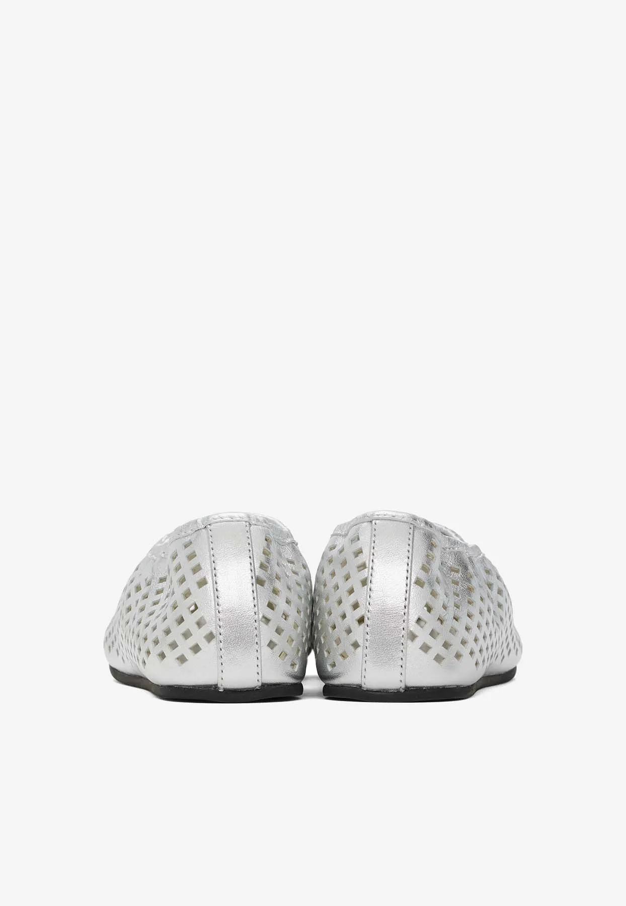 Perforated Leather Ballet Flats