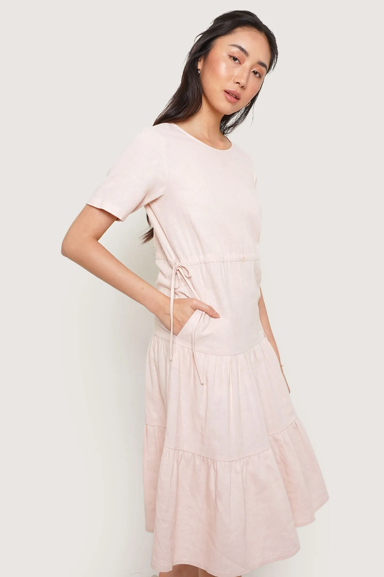 REFORME Tiered Linen Dress