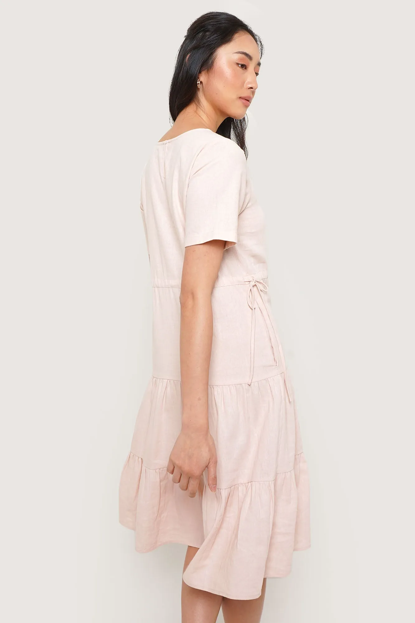 REFORME Tiered Linen Dress