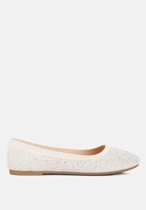 Rhinestones Embellished Ballet Flats By Ruw