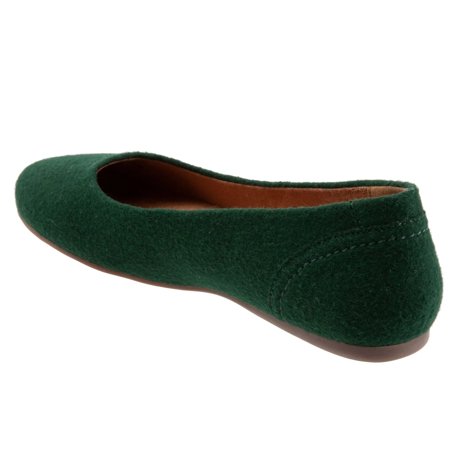 Softwalk Shiraz S2160-335 Womens Green Narrow Suede Ballet Flats Shoes