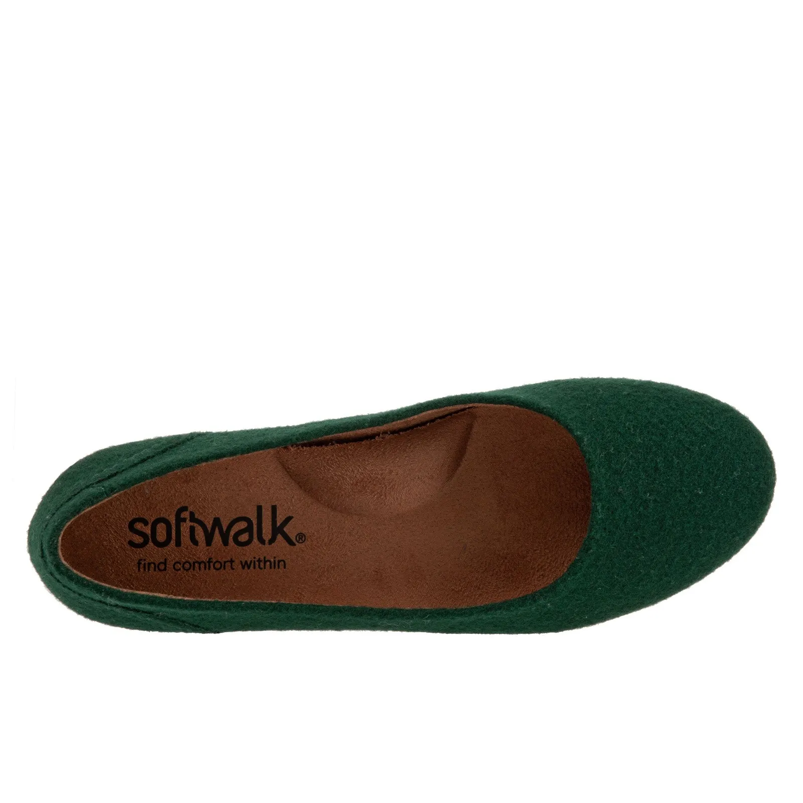 Softwalk Shiraz S2160-335 Womens Green Narrow Suede Ballet Flats Shoes