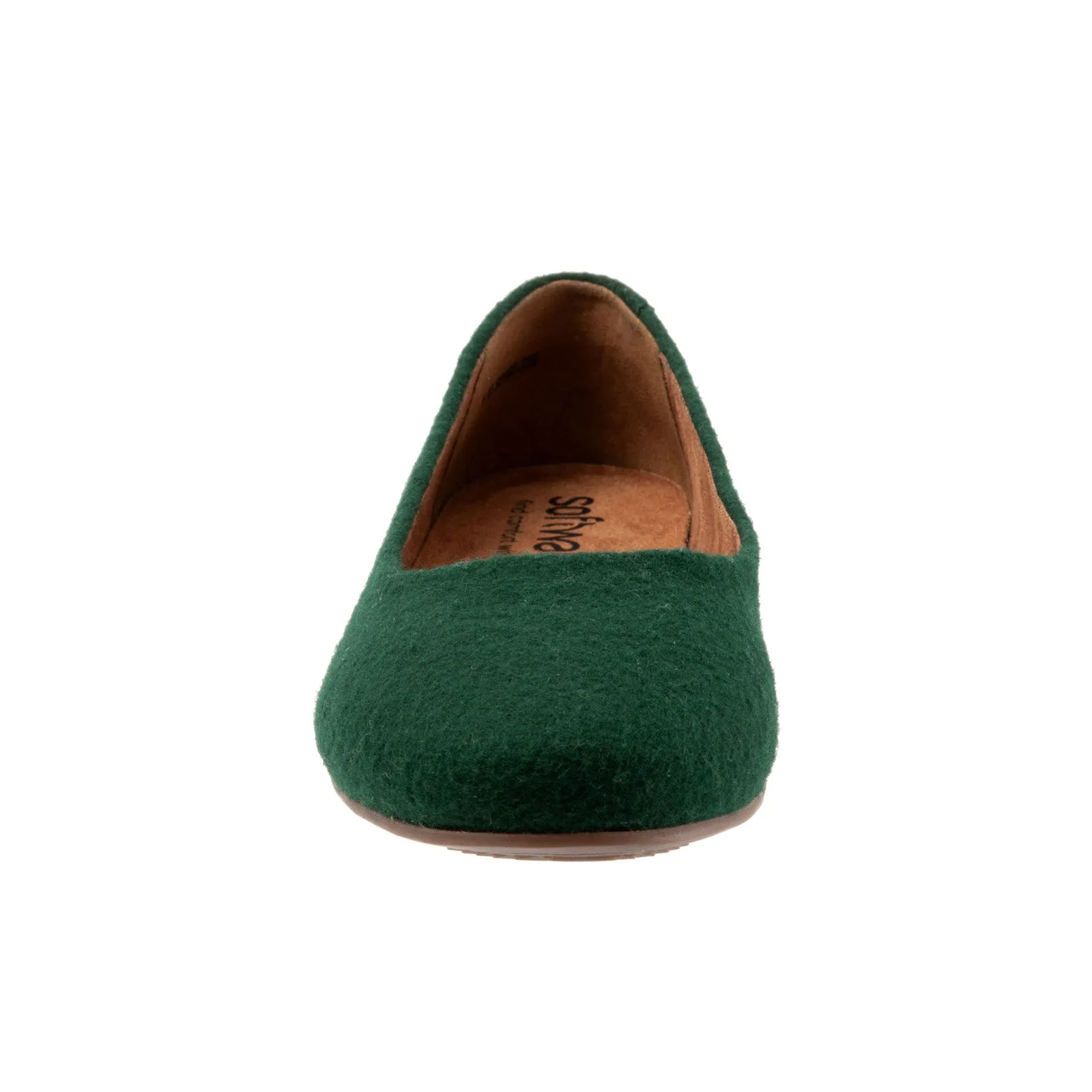 Softwalk Shiraz S2160-335 Womens Green Narrow Suede Ballet Flats Shoes