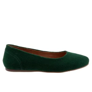 Softwalk Shiraz S2160-335 Womens Green Narrow Suede Ballet Flats Shoes