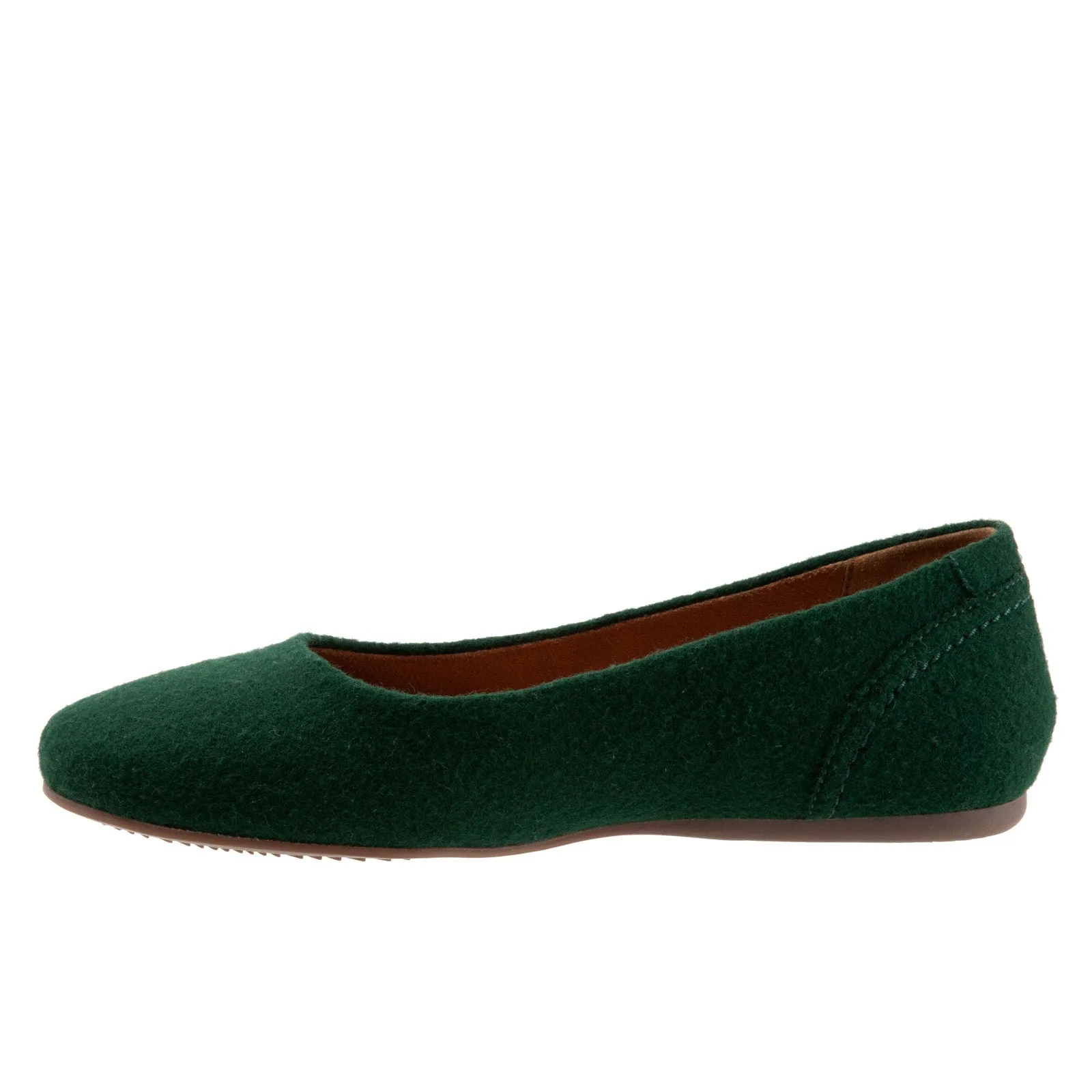 Softwalk Shiraz S2160-335 Womens Green Narrow Suede Ballet Flats Shoes