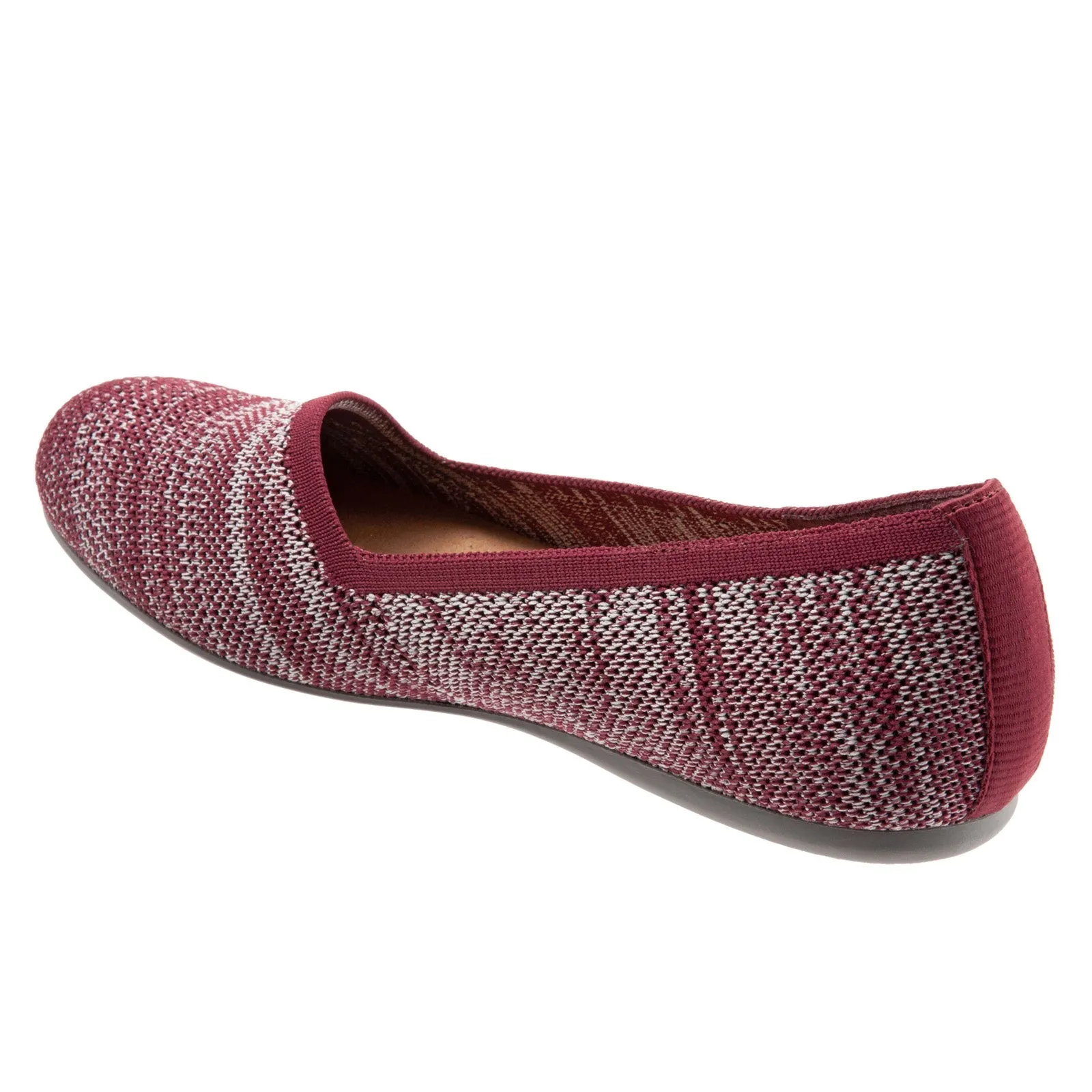 Softwalk Sicily S1861-606 Womens Burgundy Leather Slip On Ballet Flats Shoes
