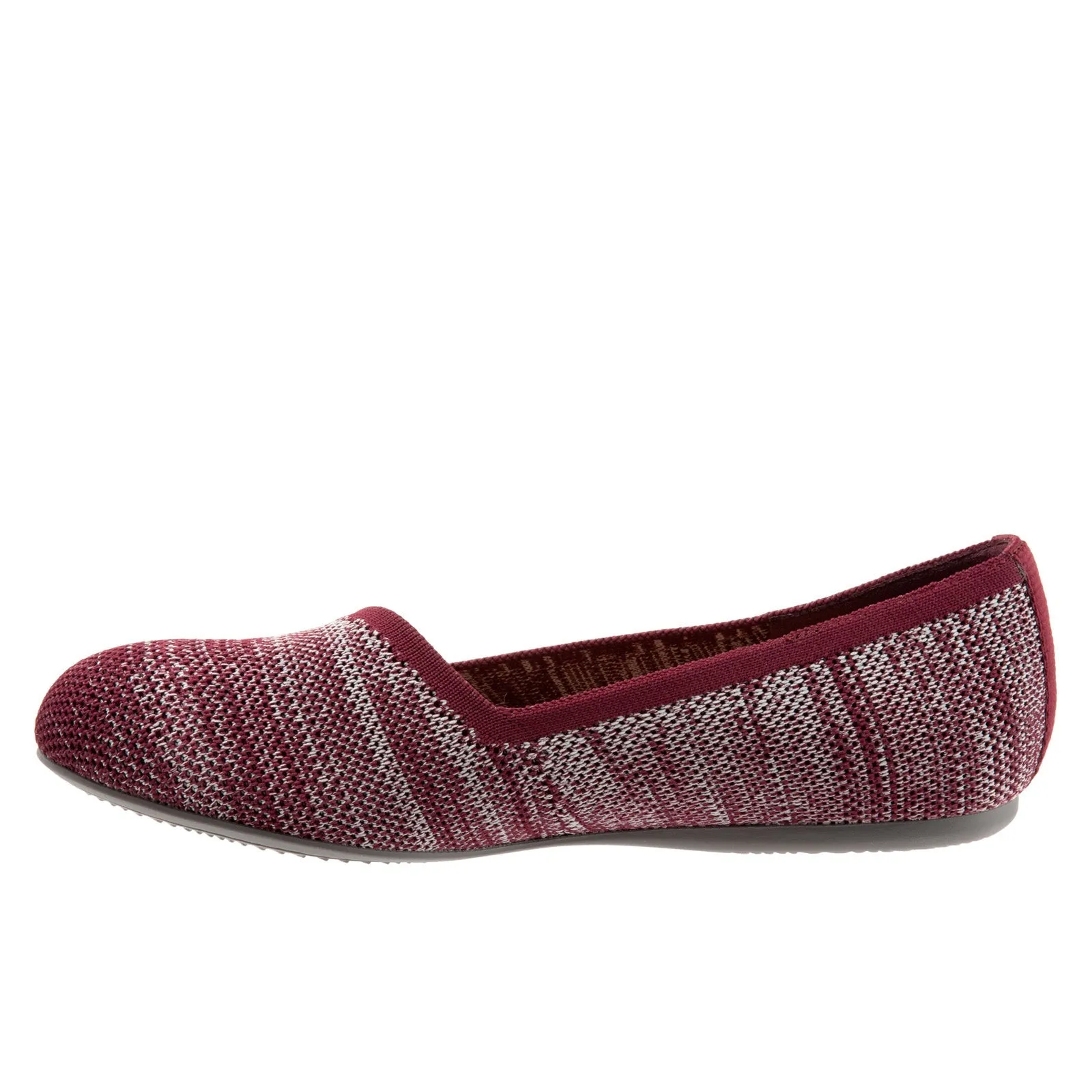 Softwalk Sicily S1861-606 Womens Burgundy Leather Slip On Ballet Flats Shoes