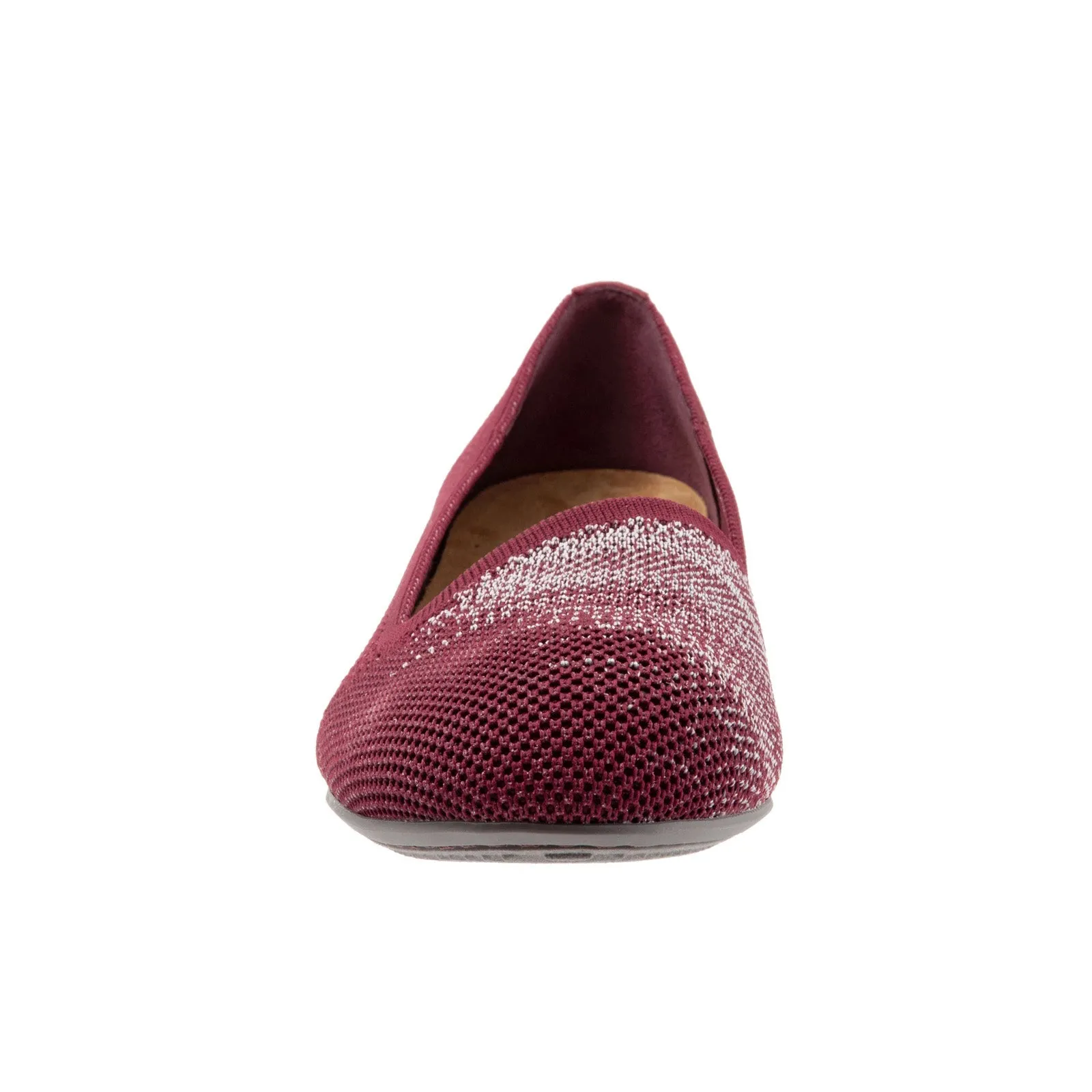 Softwalk Sicily S1861-606 Womens Burgundy Leather Slip On Ballet Flats Shoes