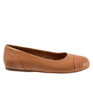 Softwalk Sonoma Cap Toe S1907-256 Womens Brown Narrow Ballet Flats Shoes