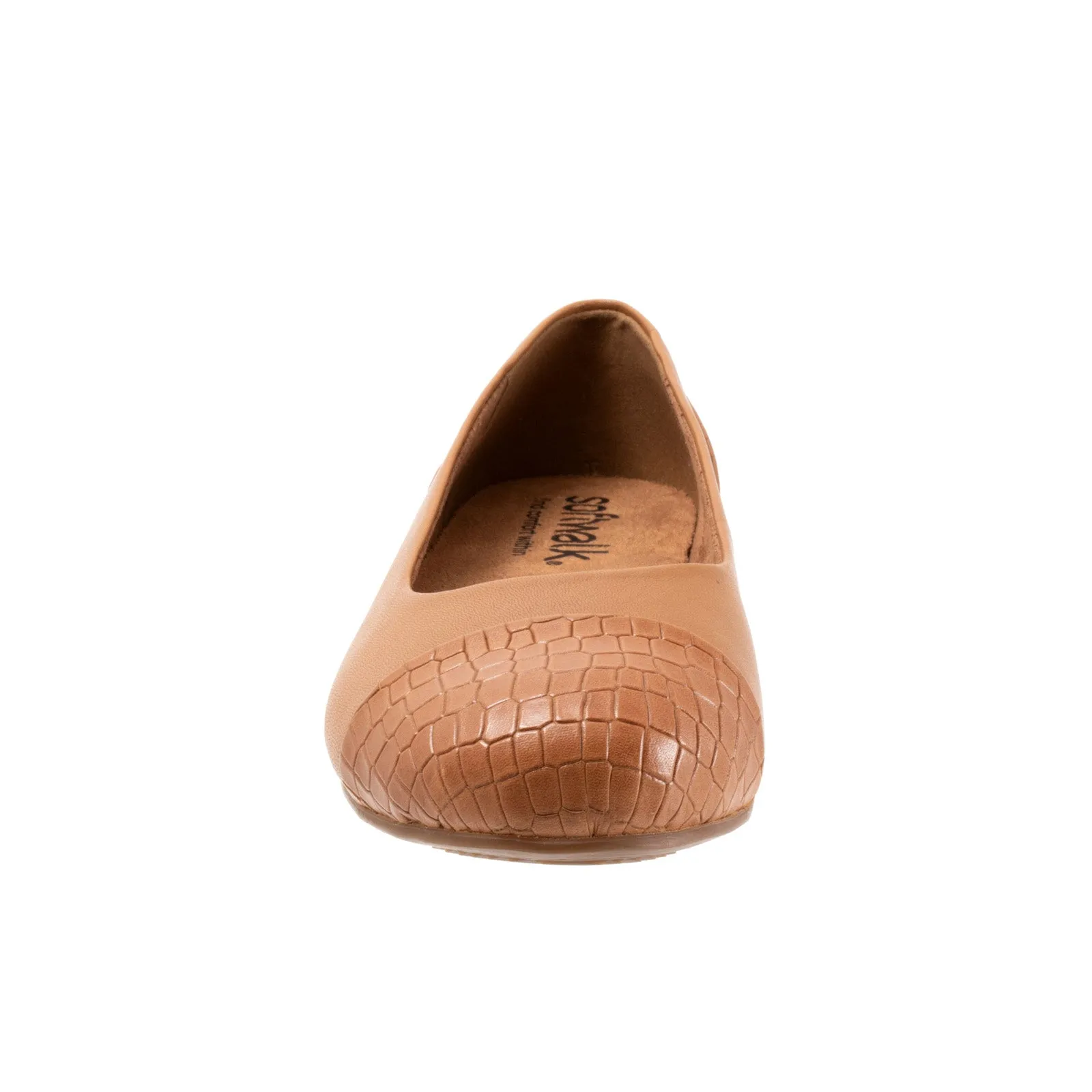 Softwalk Sonoma Cap Toe S1907-256 Womens Brown Narrow Ballet Flats Shoes
