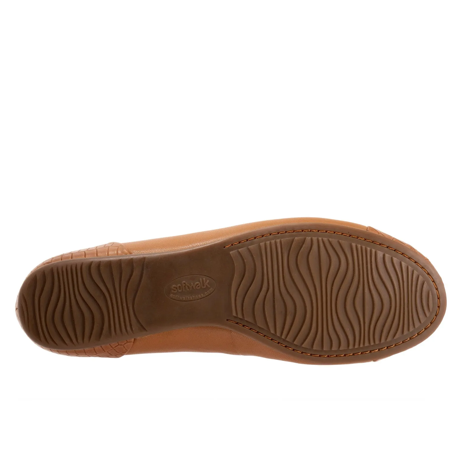 Softwalk Sonoma Cap Toe S1907-256 Womens Brown Narrow Ballet Flats Shoes