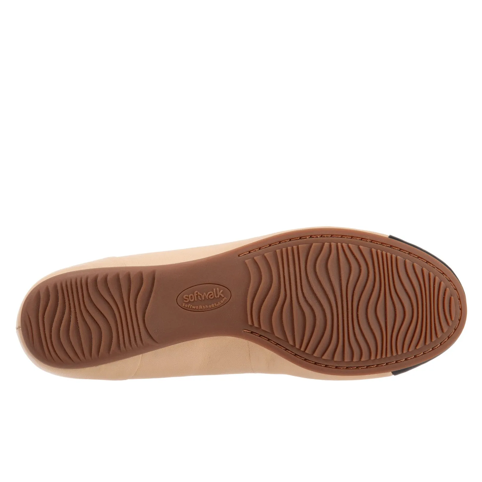 Softwalk Sonoma Cap Toe Womens Beige Extra Wide Ballet Flats Shoes