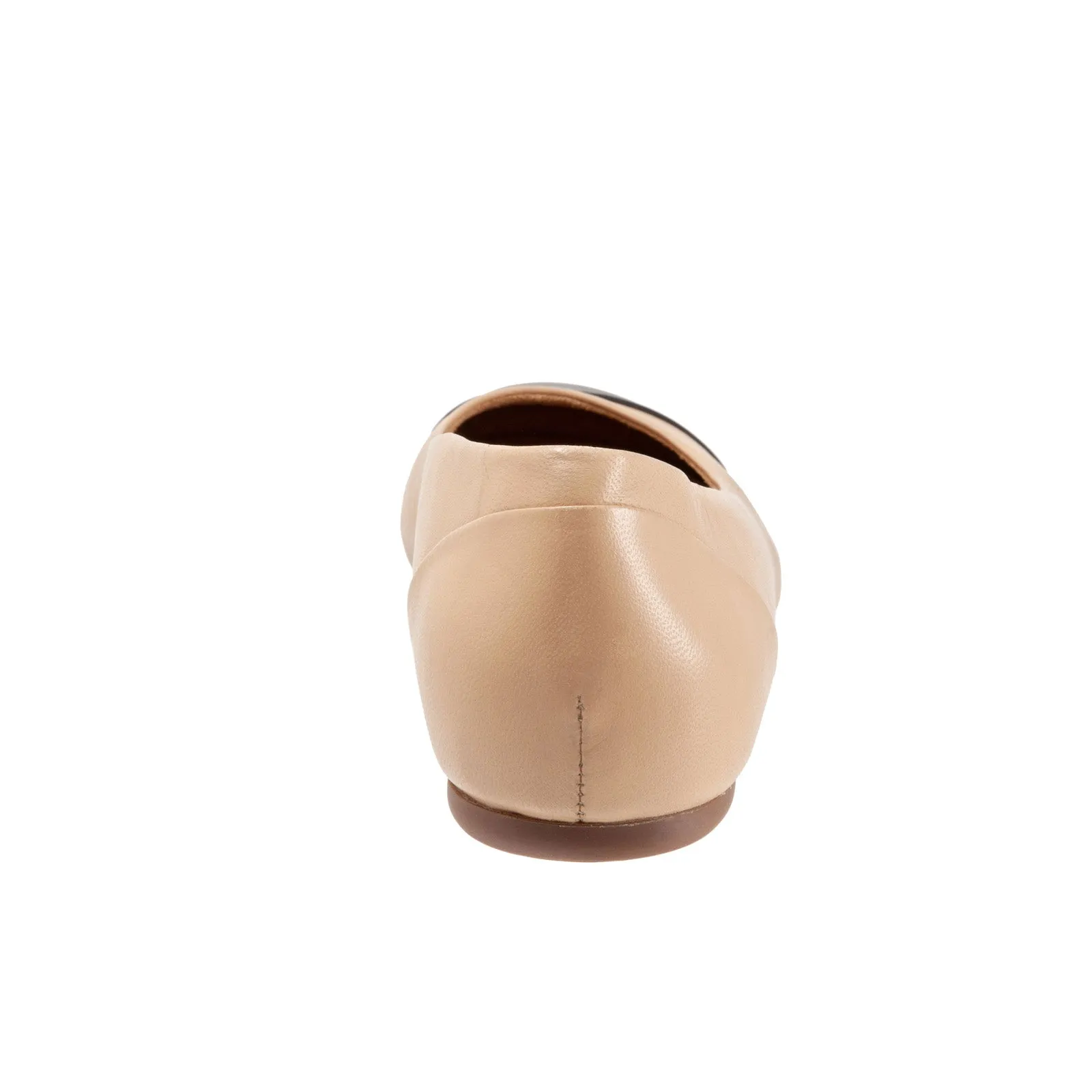 Softwalk Sonoma Cap Toe Womens Beige Extra Wide Ballet Flats Shoes