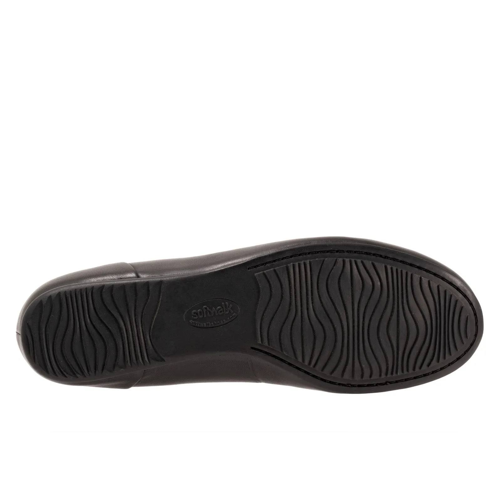 Softwalk Sonoma Halo S2257-001 Womens Black Wide Leather Ballet Flats Shoes