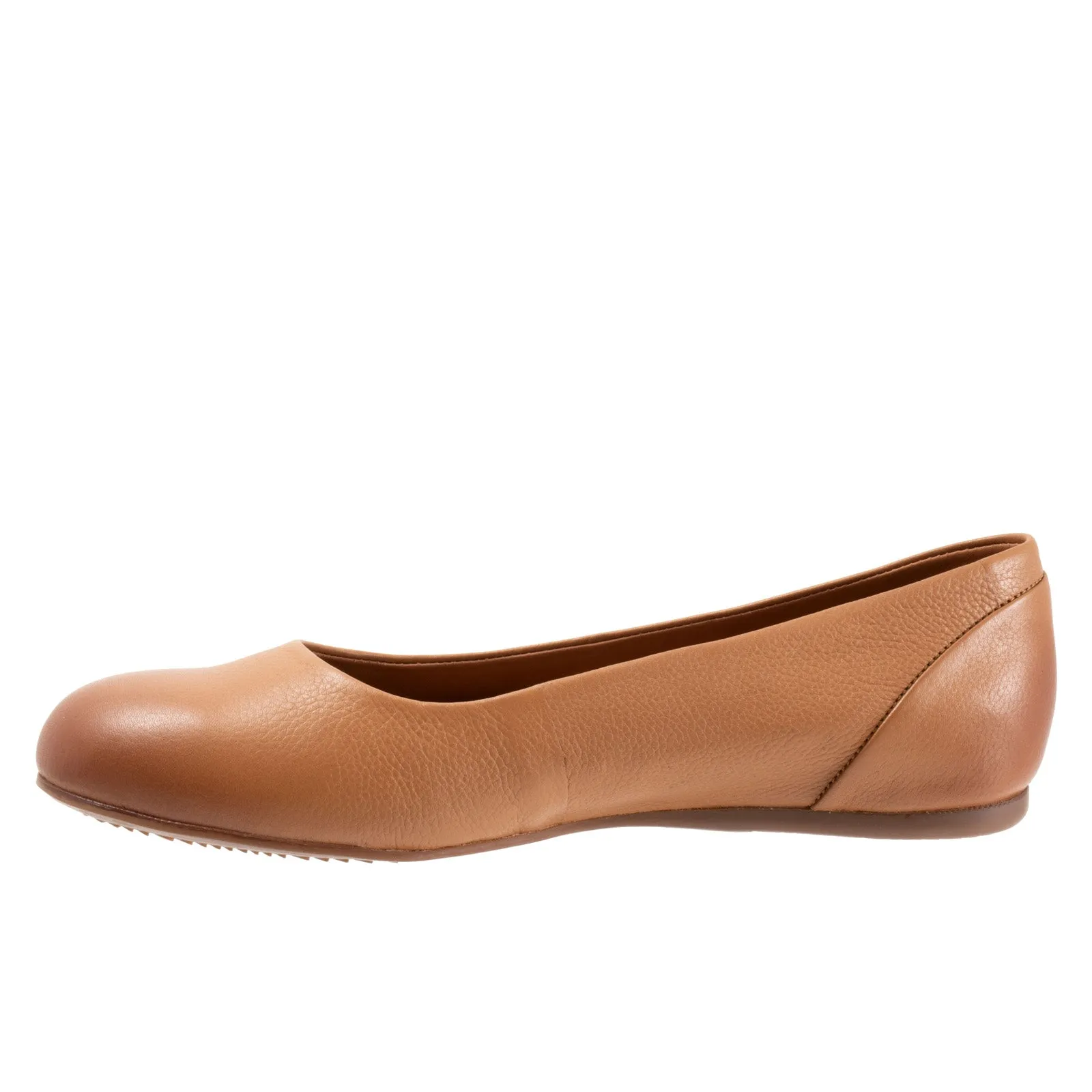 Softwalk Sonoma S1862-251 Womens Brown Narrow Leather Ballet Flats Shoes