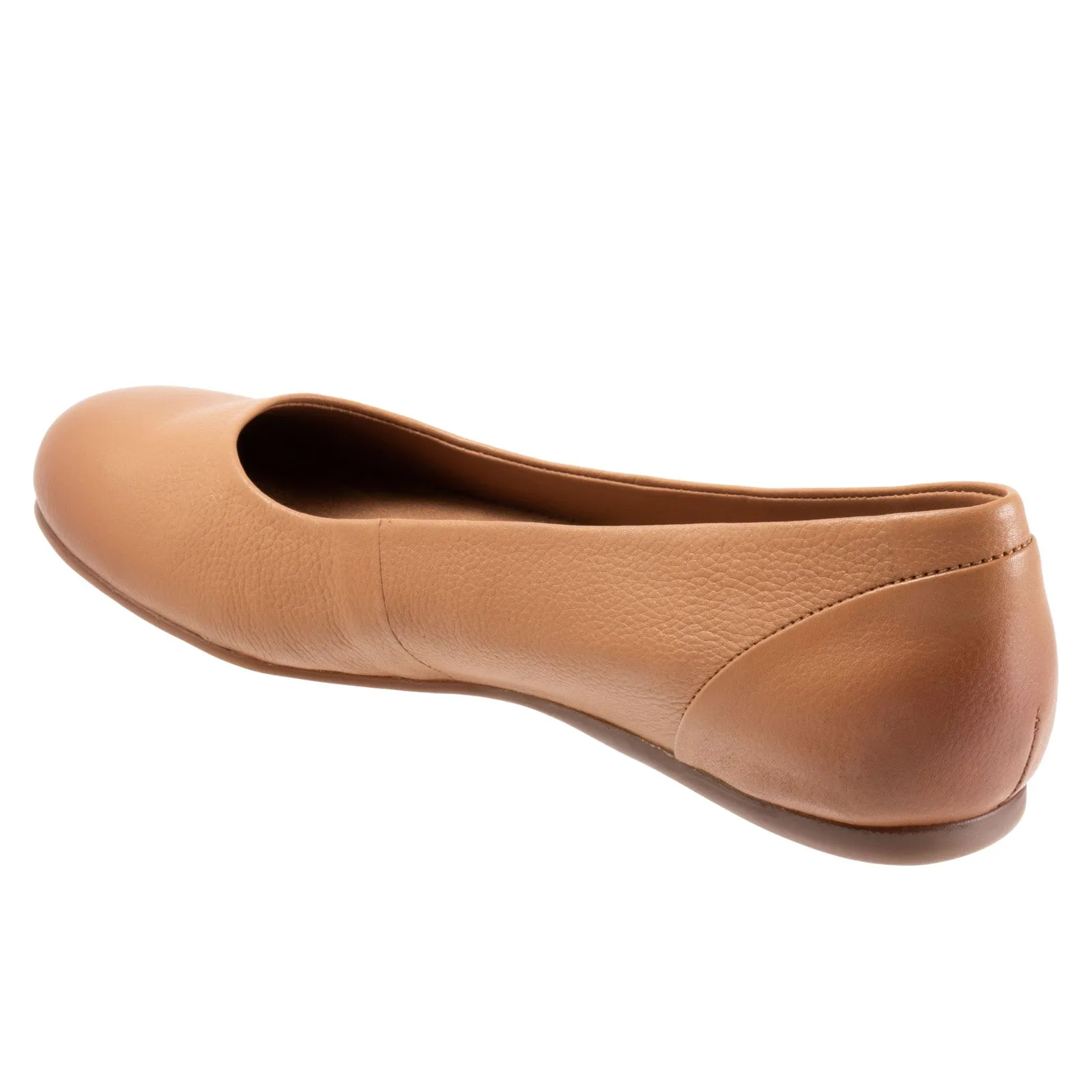 Softwalk Sonoma S1862-251 Womens Brown Narrow Leather Ballet Flats Shoes