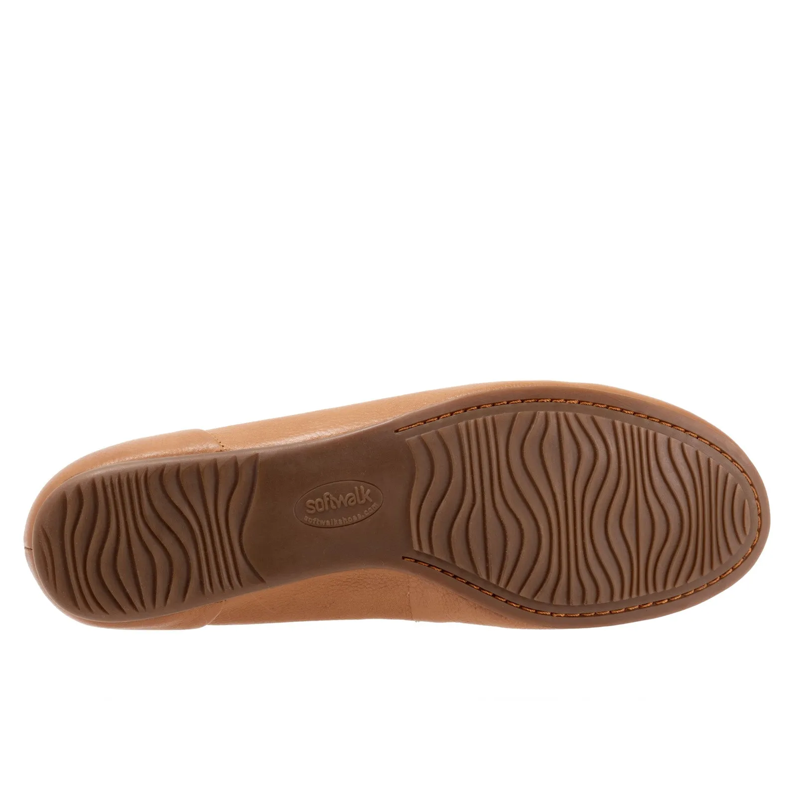 Softwalk Sonoma S1862-251 Womens Brown Narrow Leather Ballet Flats Shoes
