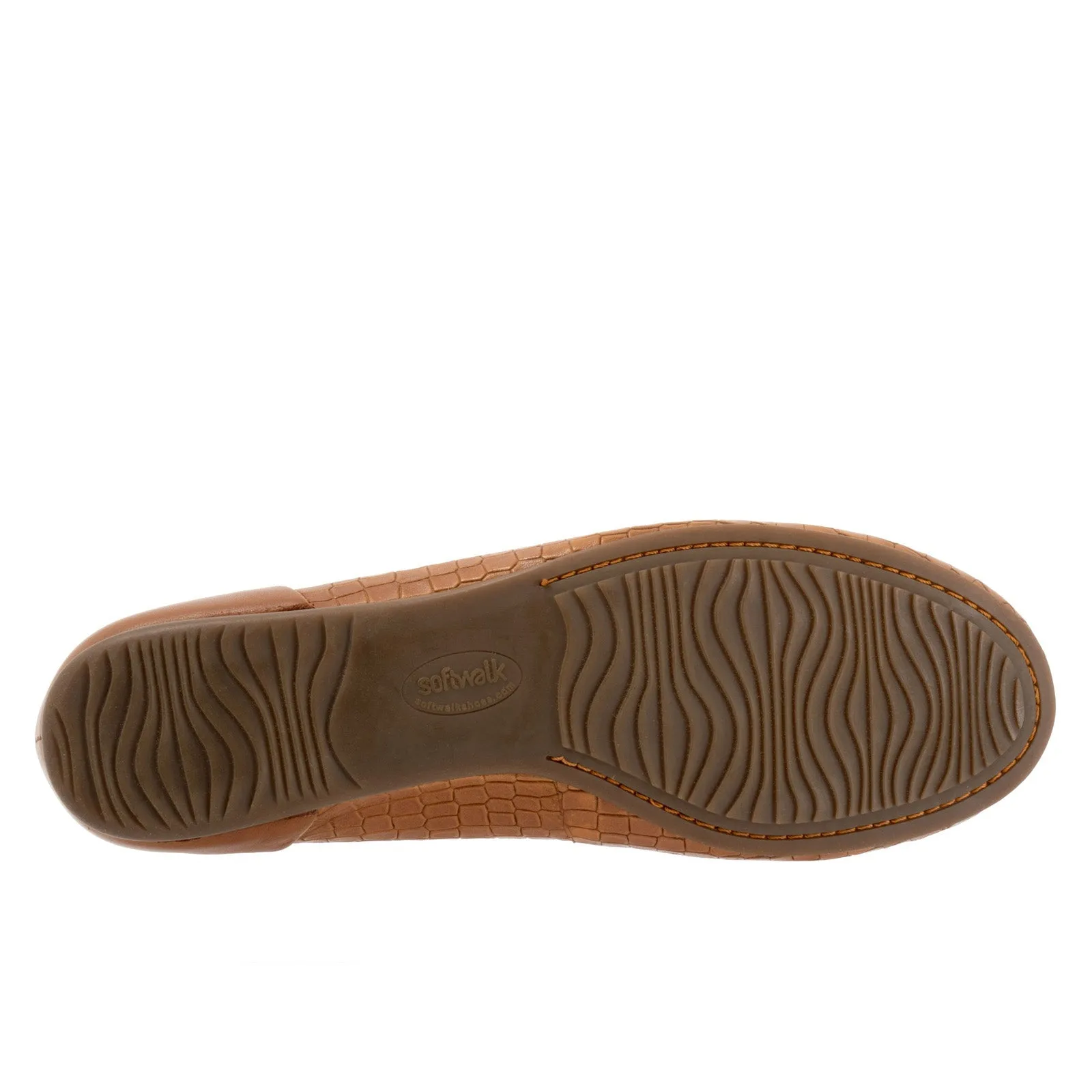 Softwalk Sonoma S1862-256 Womens Brown Narrow Leather Ballet Flats Shoes