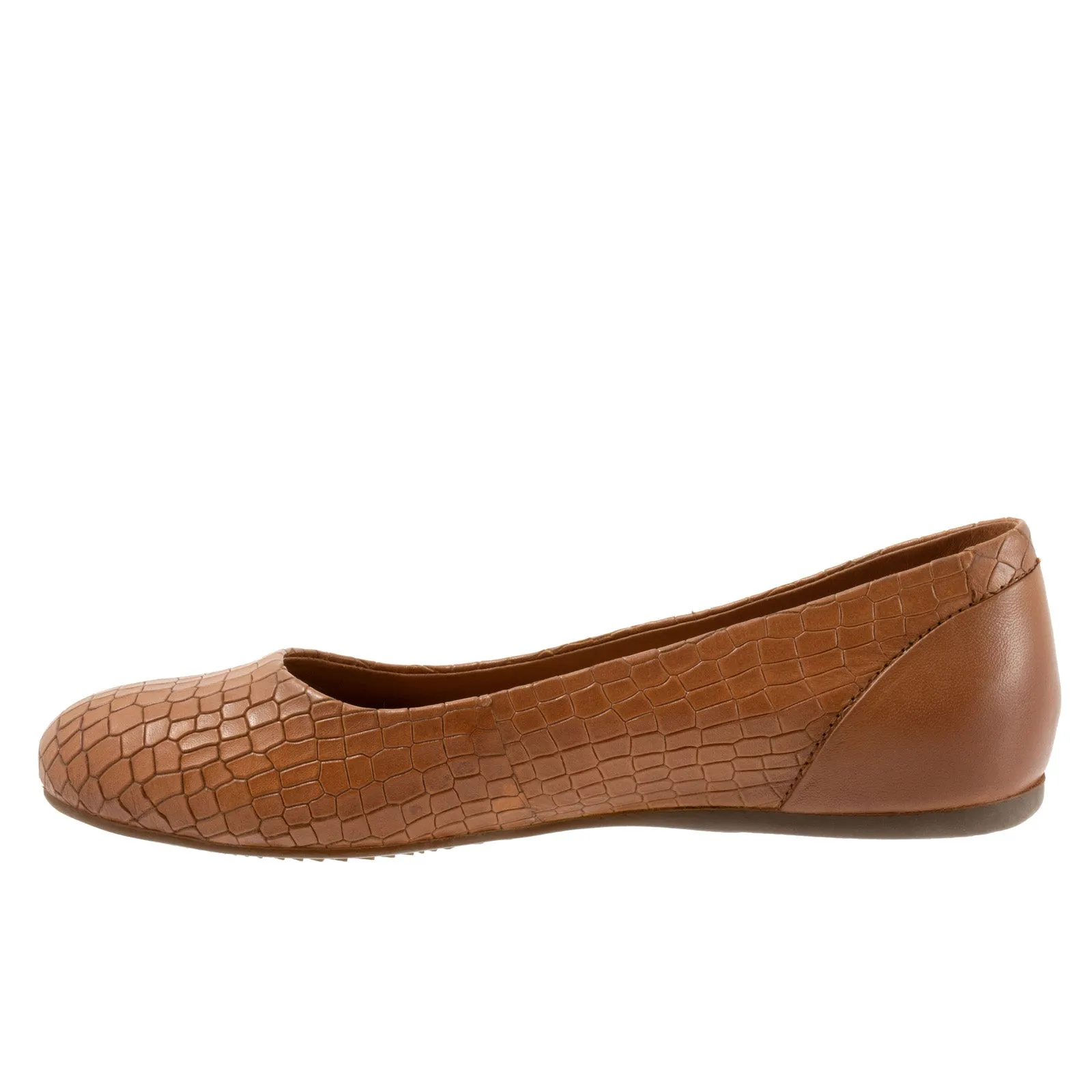 Softwalk Sonoma S1862-256 Womens Brown Narrow Leather Ballet Flats Shoes