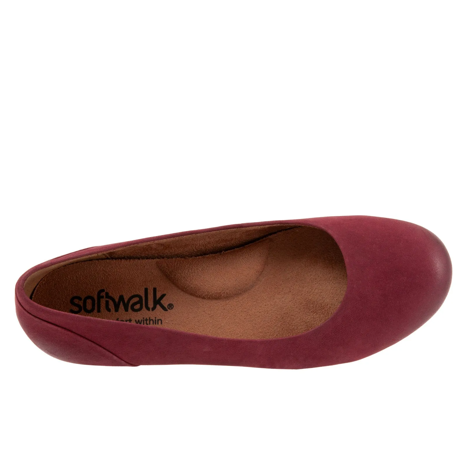 Softwalk Sonoma S1862-662 Womens Burgundy Extra Wide Ballet Flats Shoes