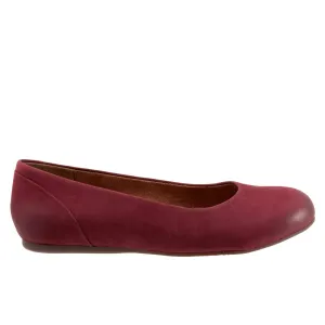 Softwalk Sonoma S1862-662 Womens Burgundy Extra Wide Ballet Flats Shoes