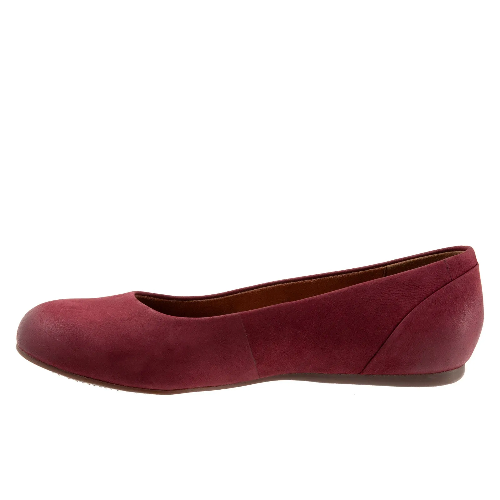 Softwalk Sonoma S1862-662 Womens Burgundy Extra Wide Ballet Flats Shoes