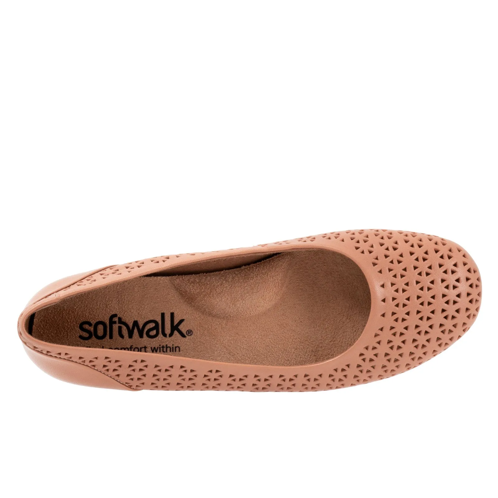 Softwalk Sonoma S1862-750 Womens Brown Extra Wide Ballet Flats Shoes