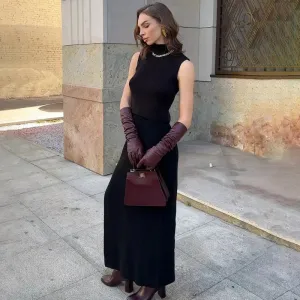 Sophie Paris® | Robe longue sans manches en maille douce