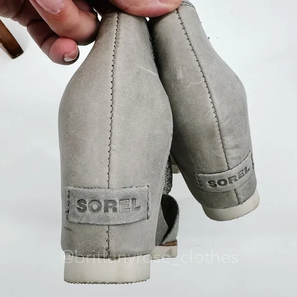 SOREL Joanie Leather Wedge Sandal in Kettle