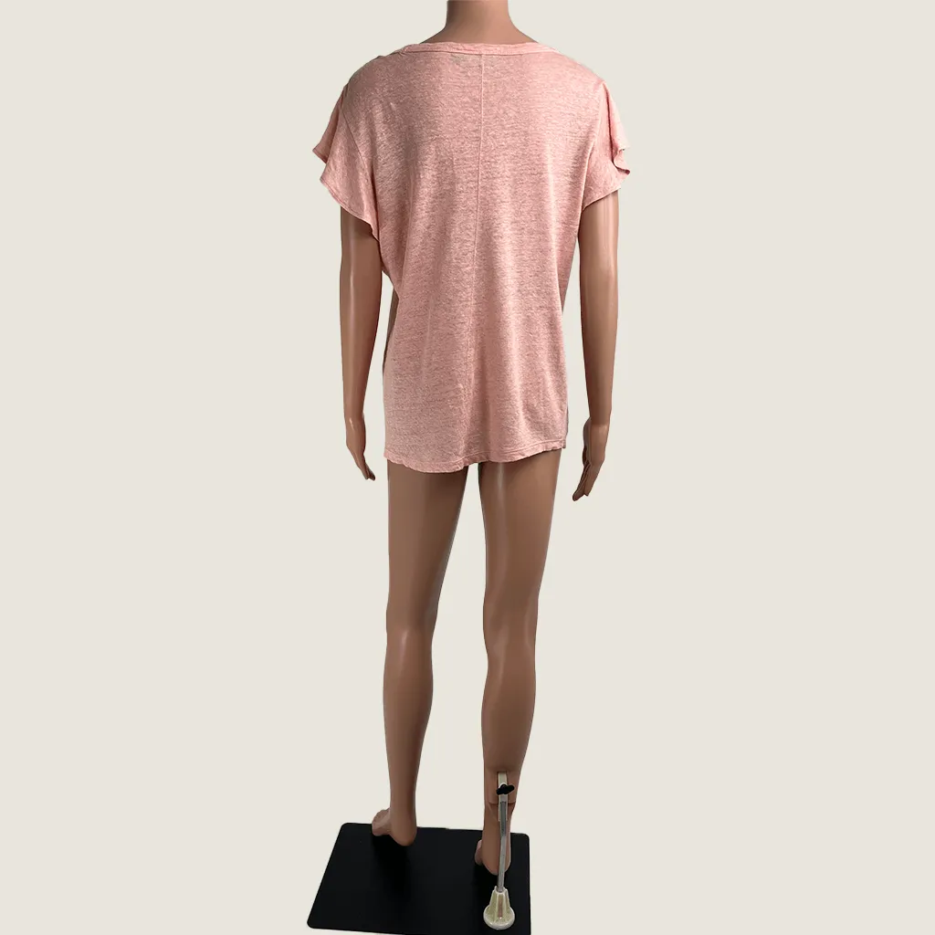 Sussan Short Sleeve Linen Top Small