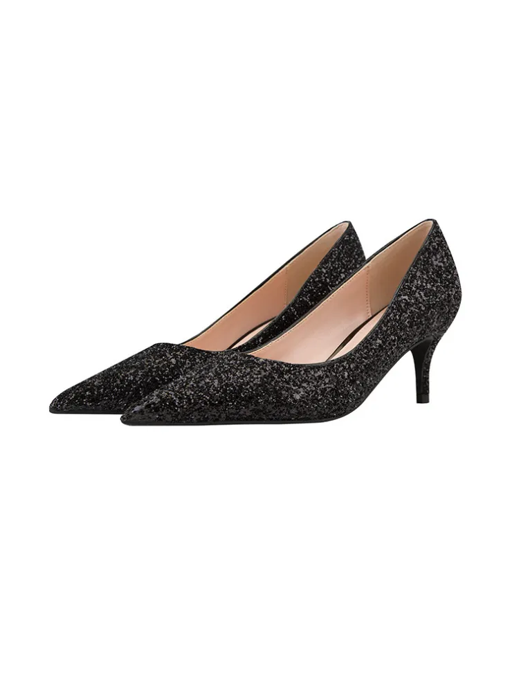 Thin High-heeled Pointed Sequined Shoes