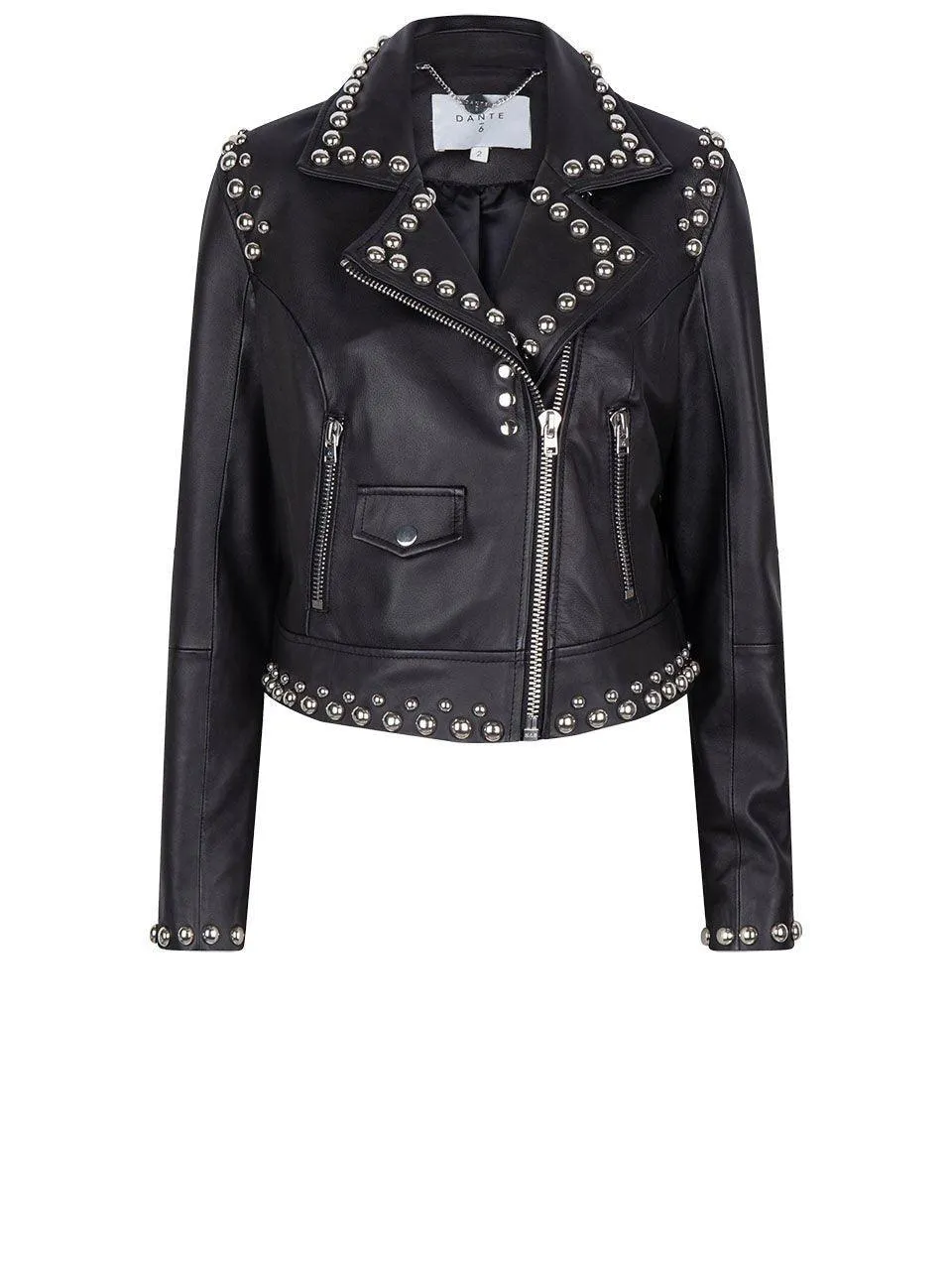 Toujours Studs Leather Jacket Black