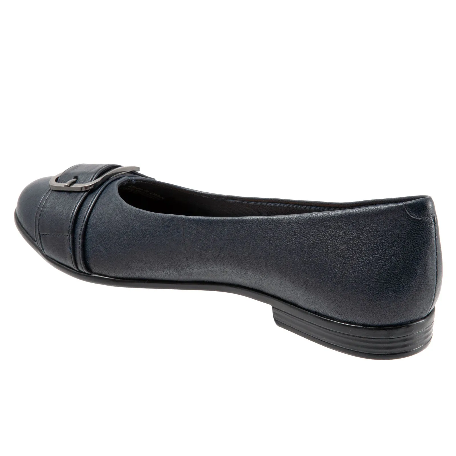 Trotters Aubrey T1850-400 Womens Blue Narrow Leather Ballet Flats Shoes