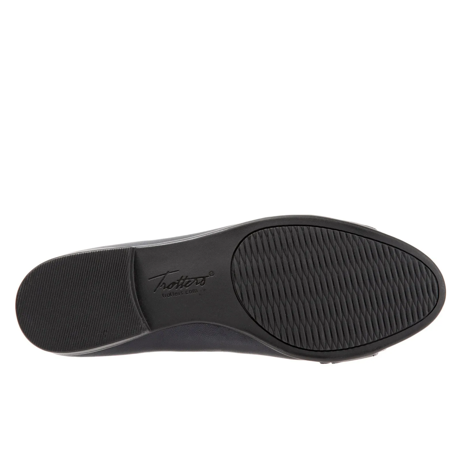 Trotters Aubrey T1850-400 Womens Blue Narrow Leather Ballet Flats Shoes