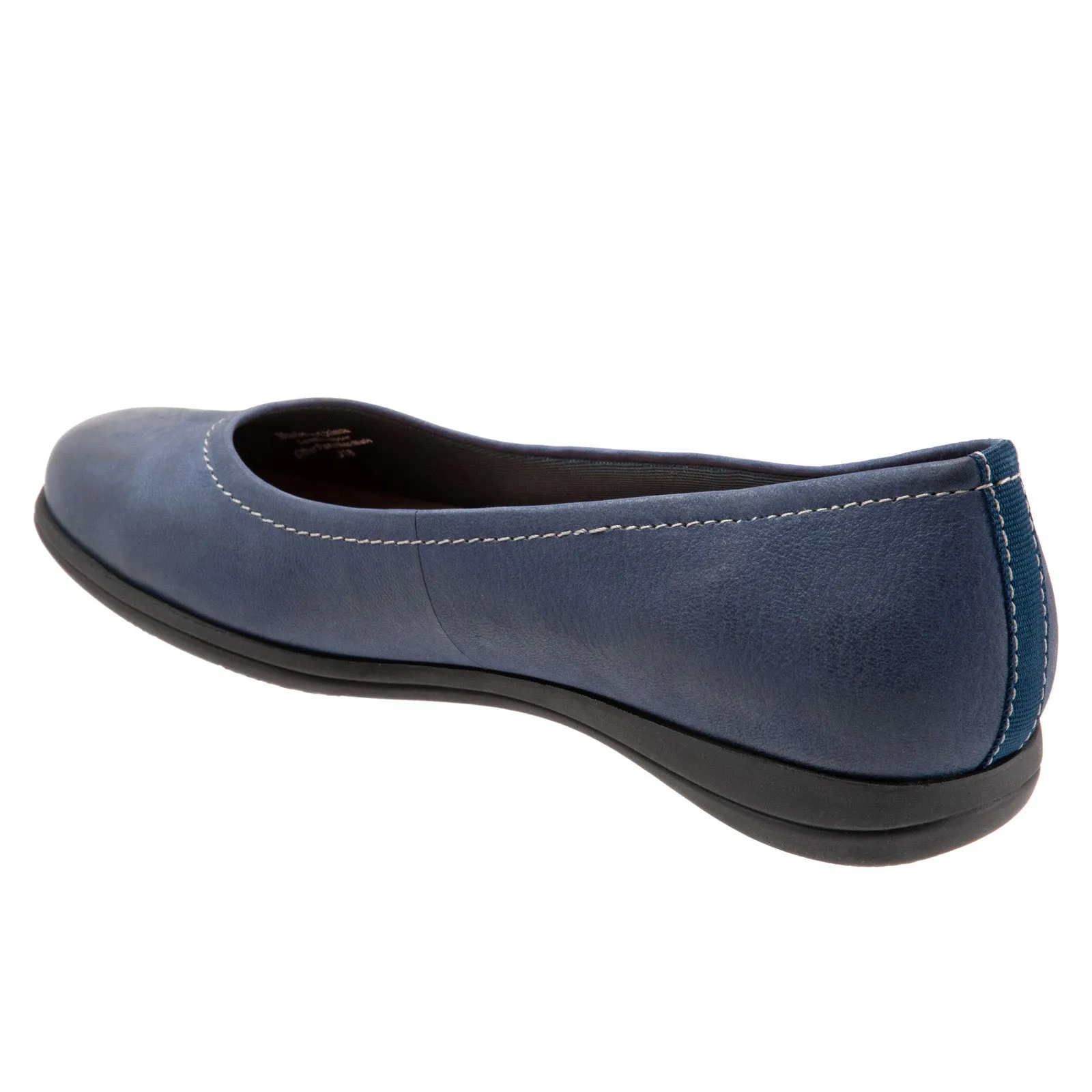 Trotters Darcey T1904-400 Womens Blue Extra Wide Leather Ballet Flats Shoes