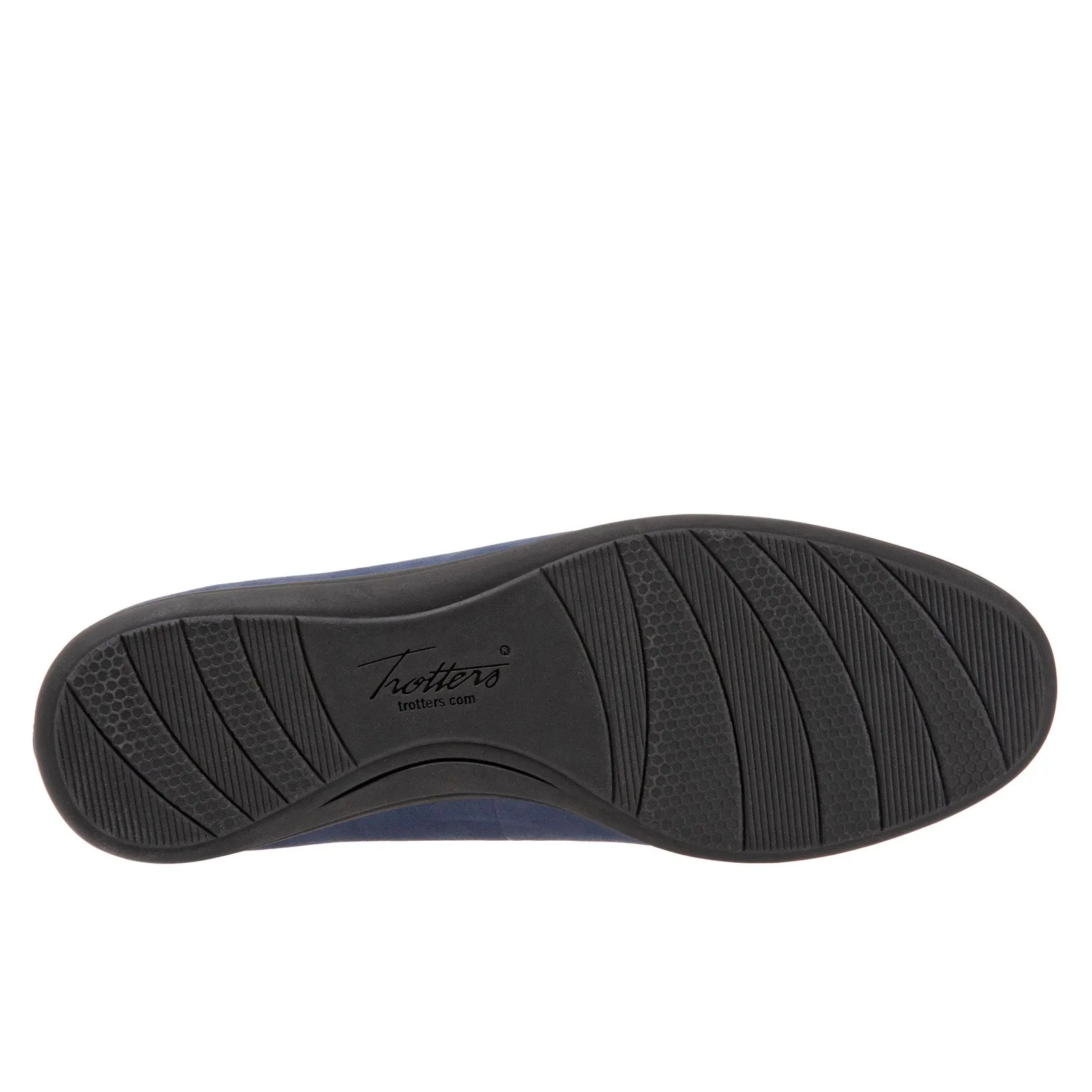 Trotters Darcey T1904-400 Womens Blue Extra Wide Leather Ballet Flats Shoes