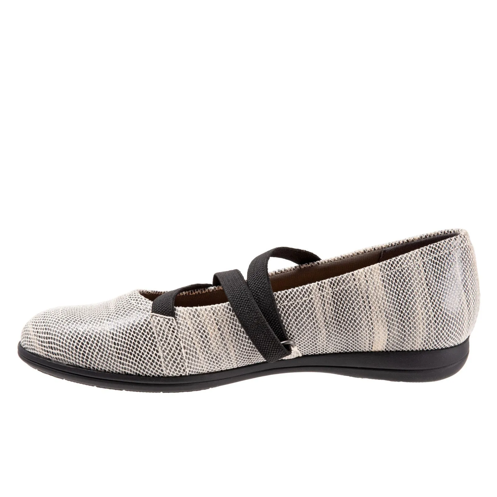 Trotters Della T1953-067 Womens Beige Leather Slip On Ballet Flats Shoes