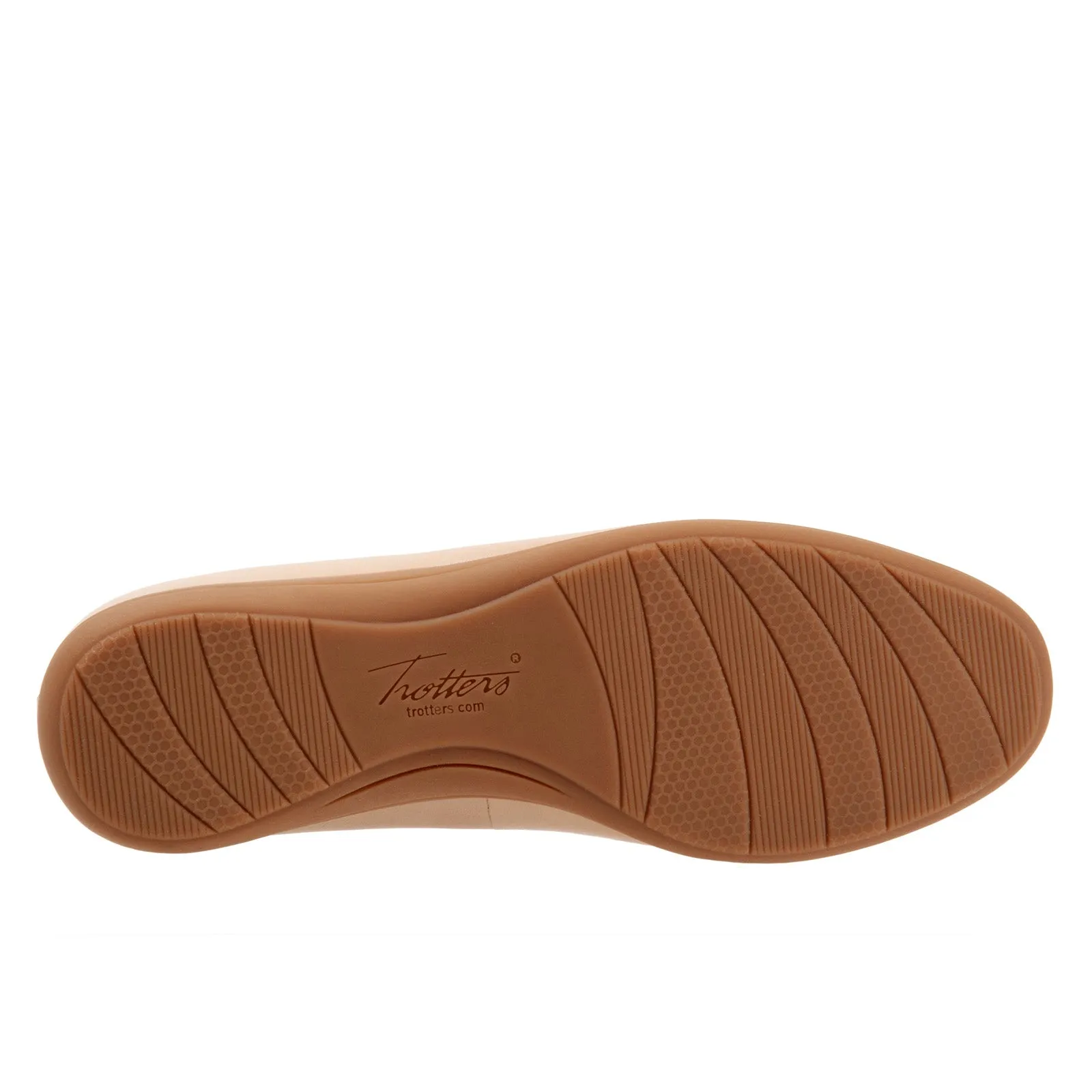 Trotters Dixie T2217-130 Womens Beige Narrow Leather Ballet Flats Shoes
