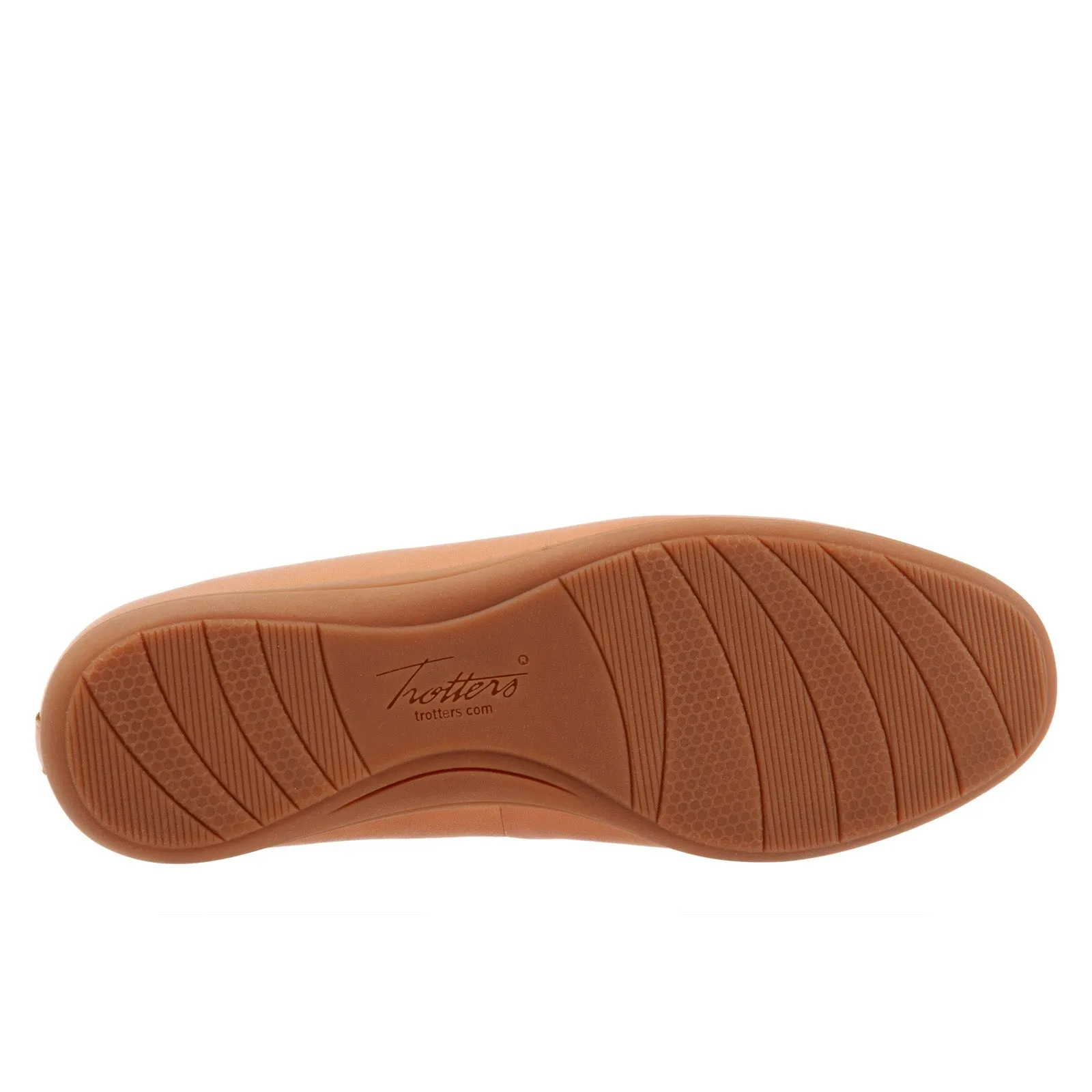 Trotters Dixie T2217-215 Womens Brown Leather Slip On Ballet Flats Shoes