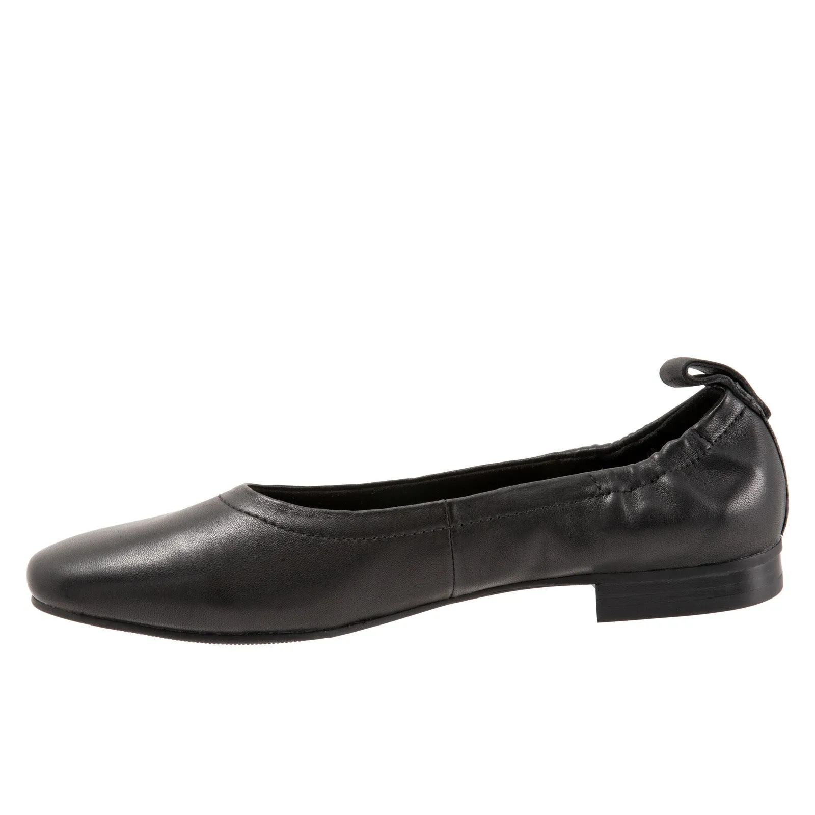 Trotters Gia T2252-001 Womens Black Narrow Leather Ballet Flats Shoes