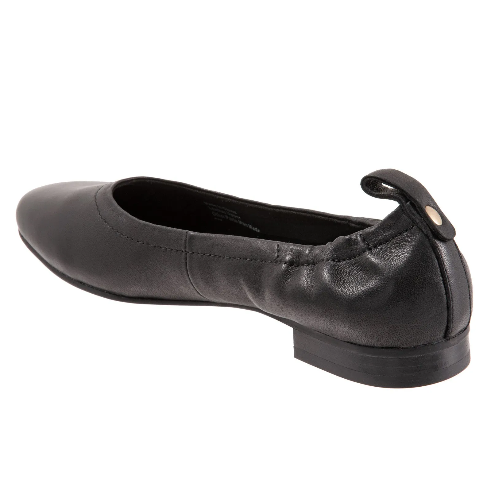 Trotters Gia T2252-001 Womens Black Narrow Leather Ballet Flats Shoes