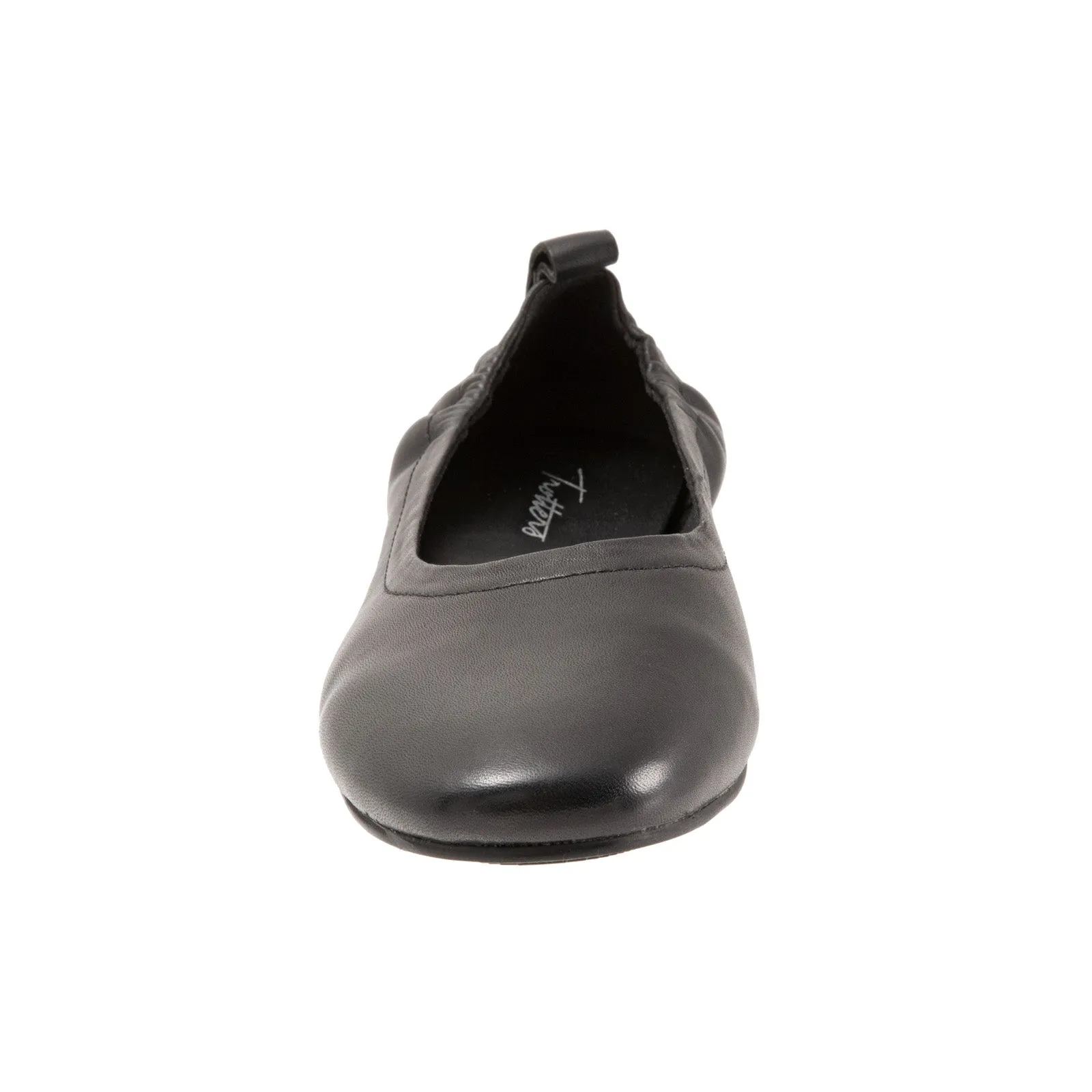 Trotters Gia T2252-001 Womens Black Narrow Leather Ballet Flats Shoes