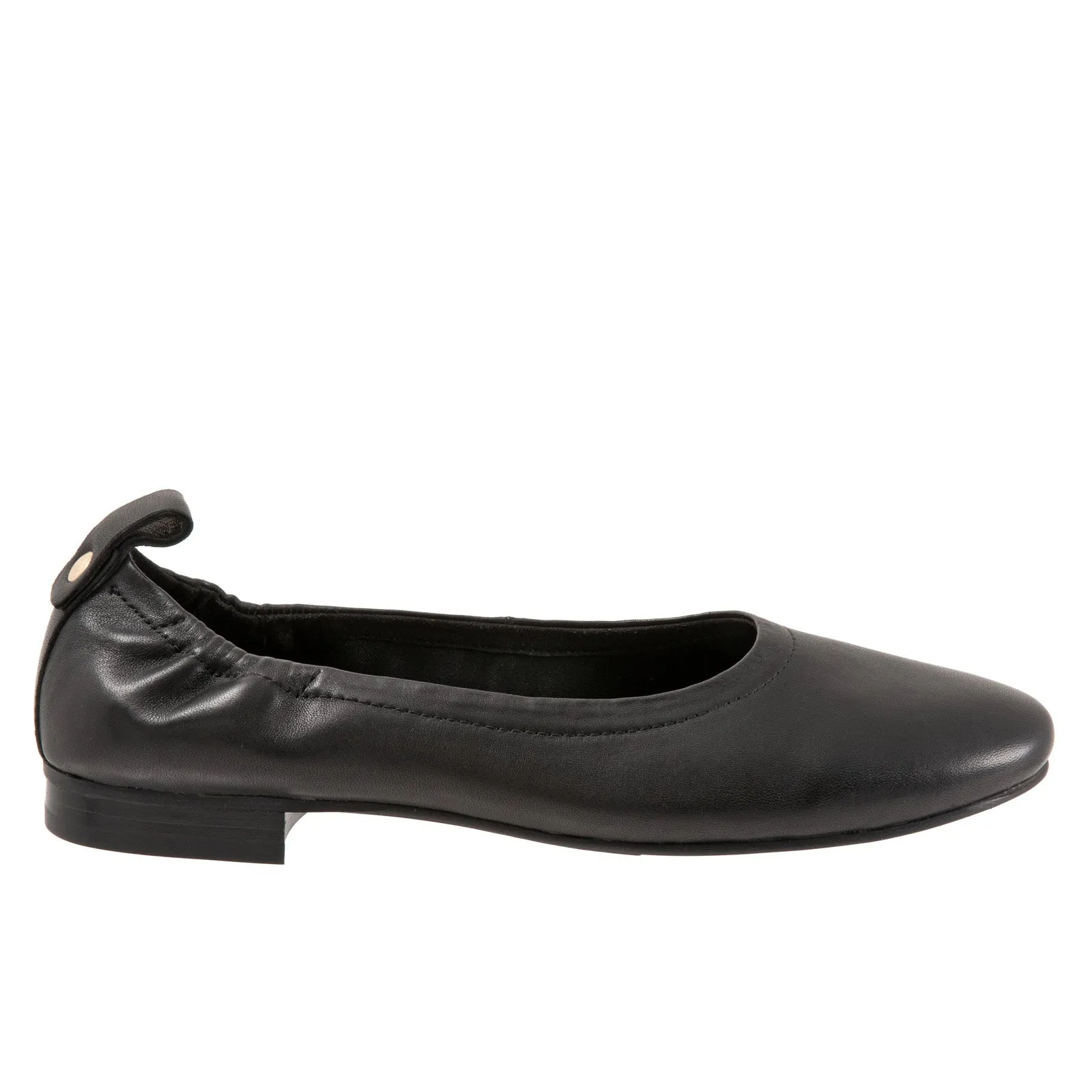 Trotters Gia T2252-001 Womens Black Narrow Leather Ballet Flats Shoes