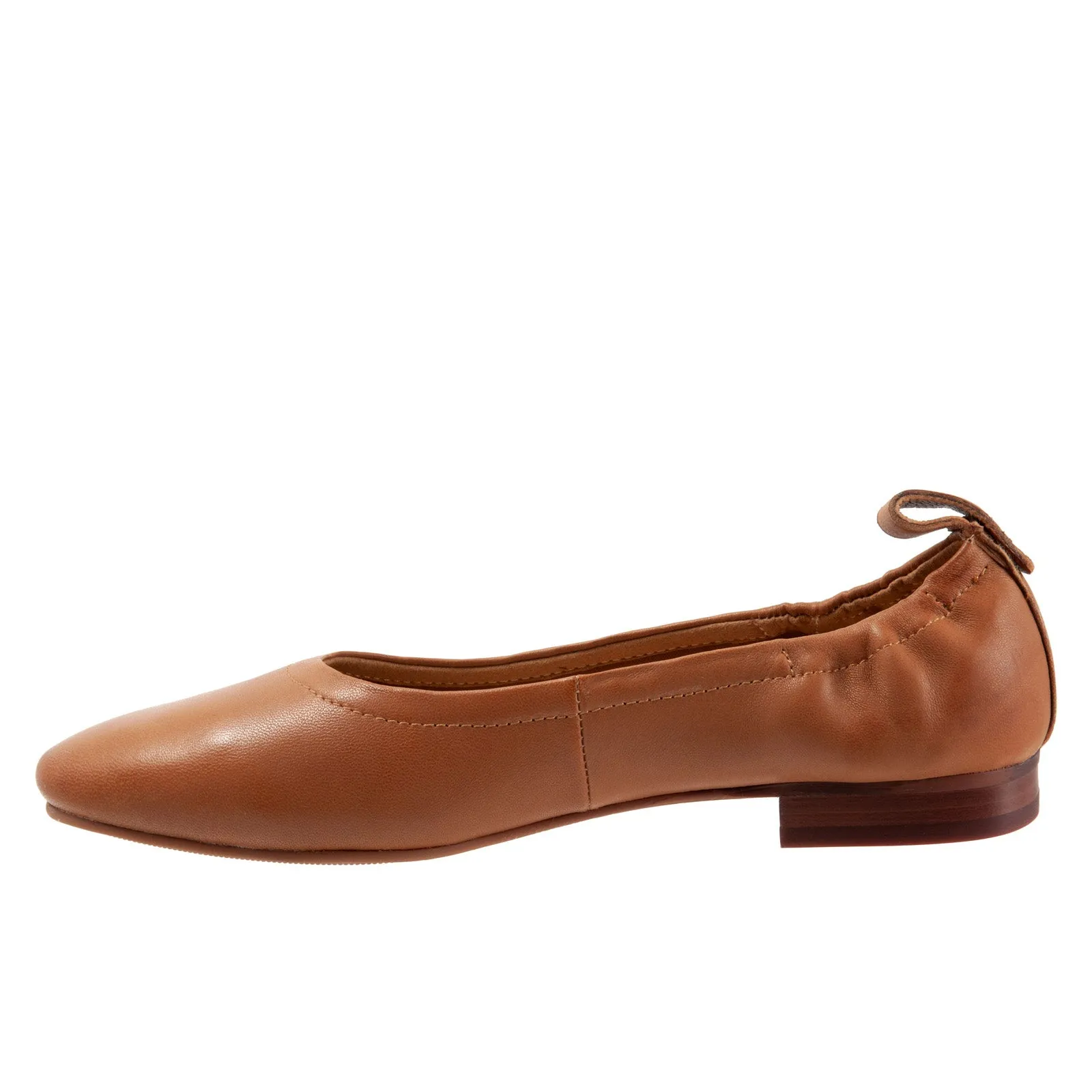 Trotters Gia T2252-215 Womens Brown Leather Slip On Ballet Flats Shoes