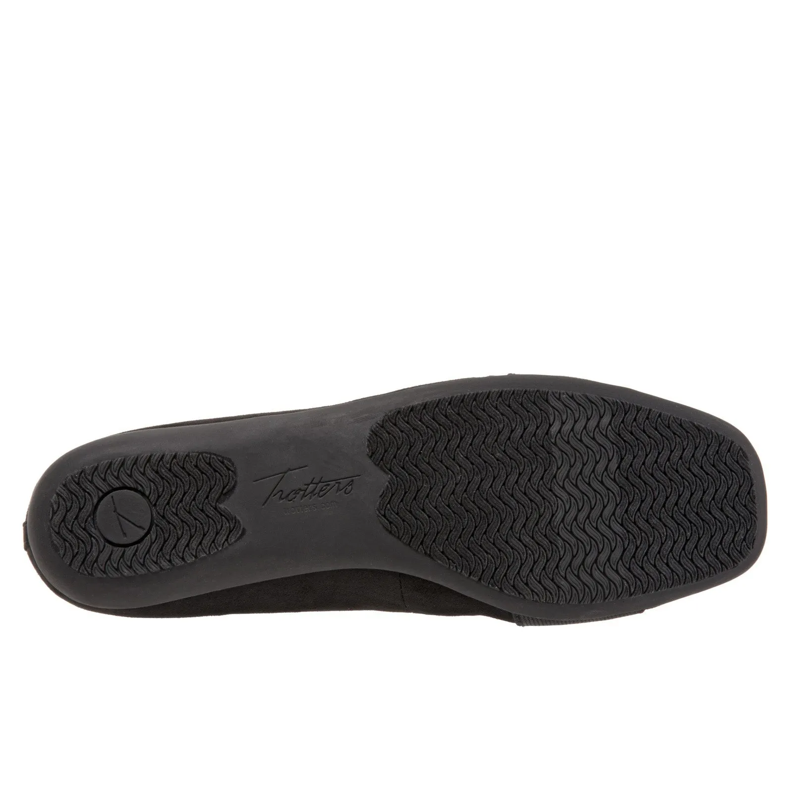 Trotters Samantha T1812-101 Womens Black Leather Slip On Ballet Flats Shoes